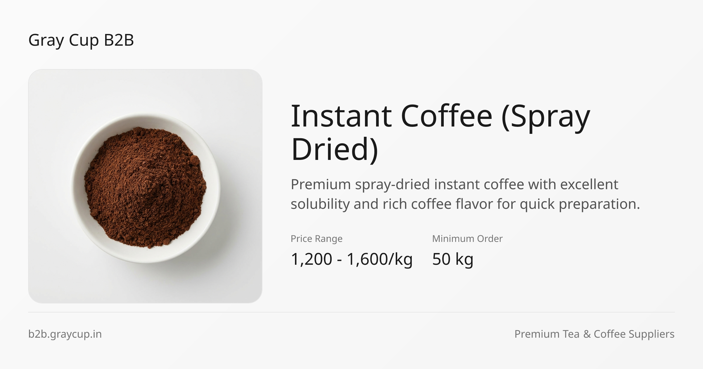 Instant Coffee (Spray Dried) | Wholesale Coffee Supplier India - Gray ...