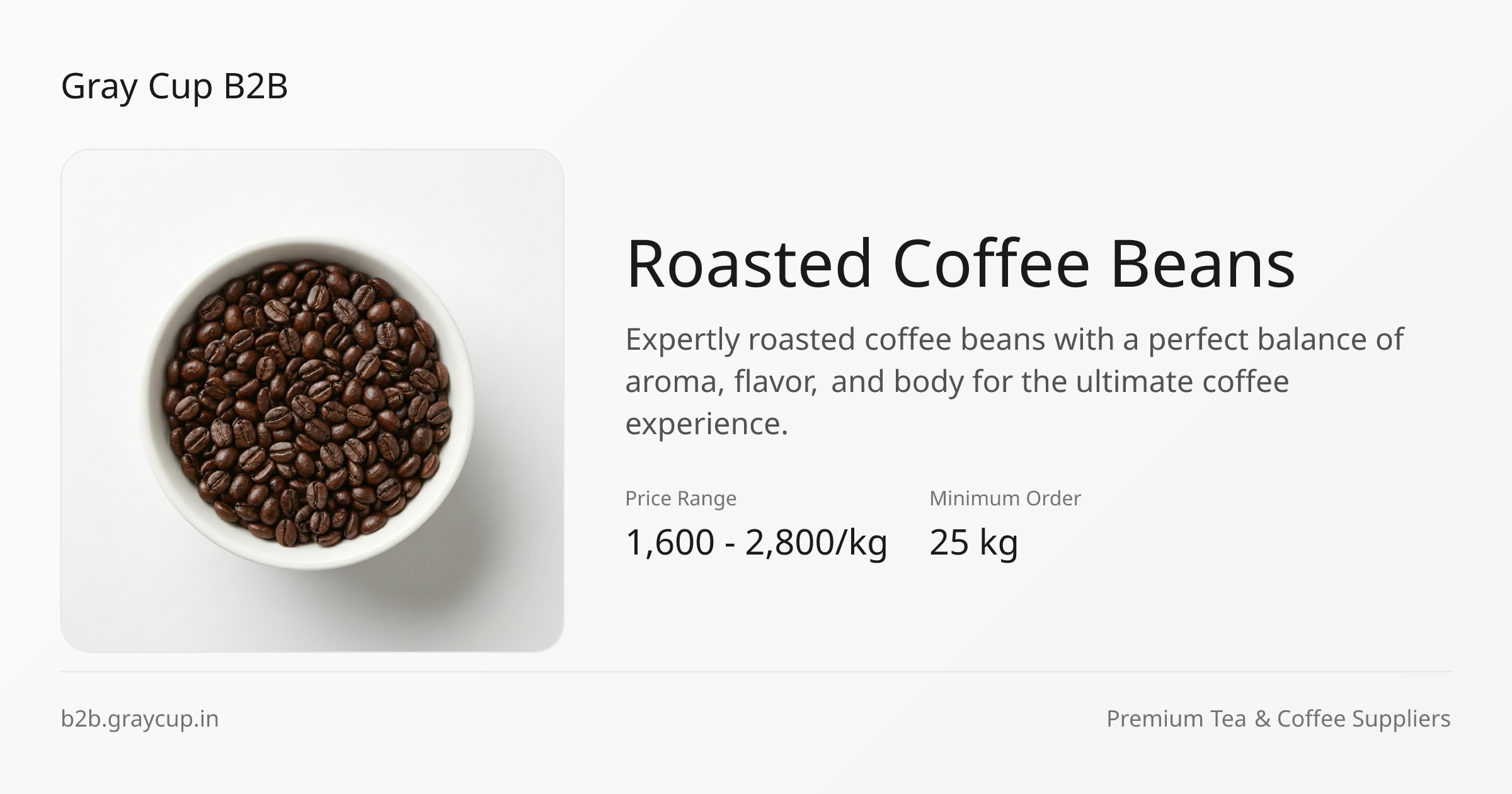 Roasted Coffee Beans | Wholesale Coffee Supplier India - Gray Cup B2B